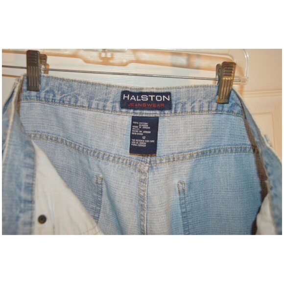 Halston Jeanswear Women's Blue Jeans Size 12 Capri Length Wide Leg PT1209 - Picture 6 of 7